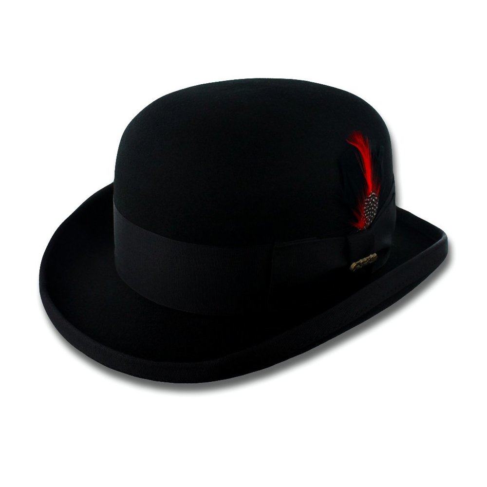 Black Wool Felt Derby Bowler Hat Men Dress Tuxedo Steampunk S-XXL Women Costume